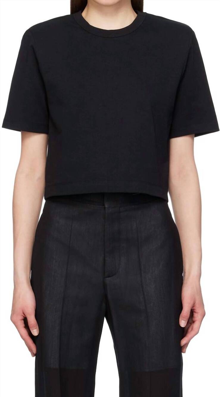 NEW WARDROBE.NYC pre-loved shoulder pad shirt in black